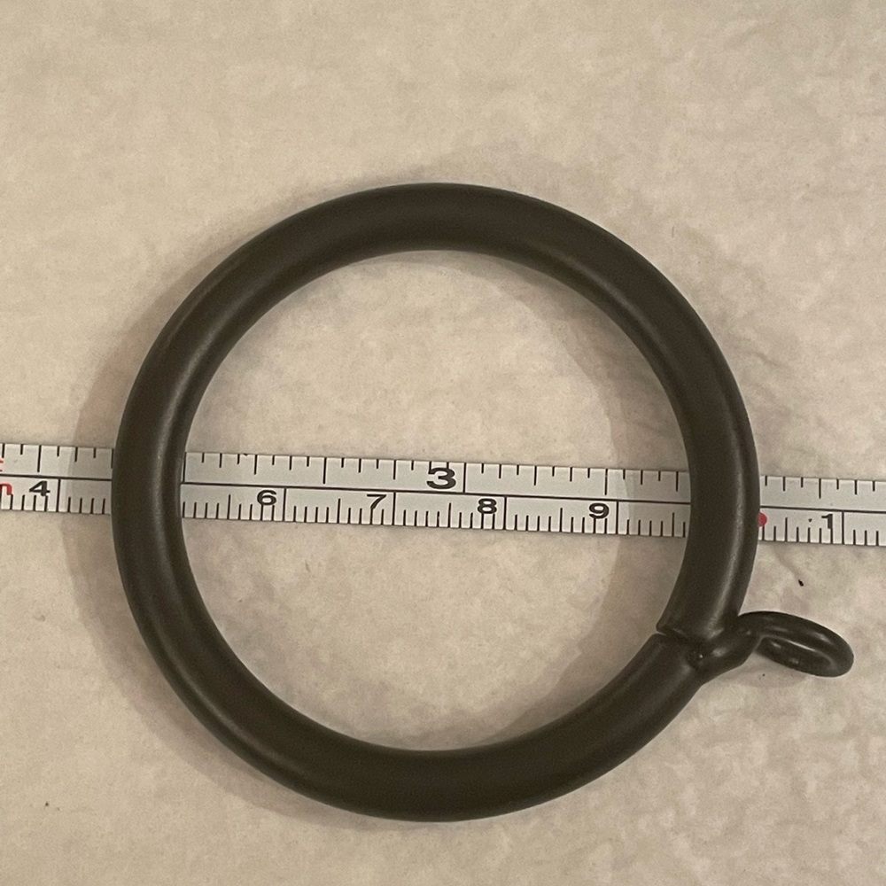 Designer Black Iron Drapery Rings - Picture 3 of 5